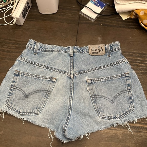 Women's Distressed Denim Shorts - Blue by Silver Tab - Picture 8 of 10